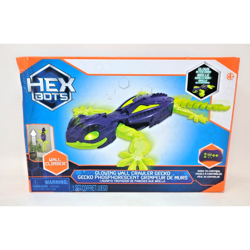 HEX BOTS Glow-in-The-Dark Gecko with Official Wall Climber Technology fast ship